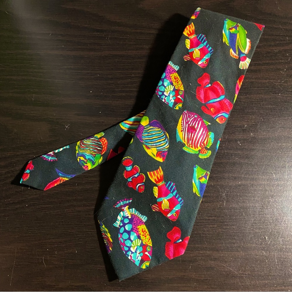 Vintage Fish Pattern Tango by Max Raab Mens’ Tie